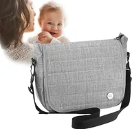 Torby i organizery dla mam - Hilanke Torba do wózka dziecięcego organizer duża dla mamy taty uniwersalna szara - miniaturka - grafika 1