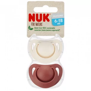 NUK Smoczek silikonowy 6-18m For Nature czerwony op.2 szt. - Smoczki uspokajające - miniaturka - grafika 1