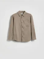 Bluzki dla chłopców - Reserved - Koszula z lnem - brązowy - miniaturka - grafika 1