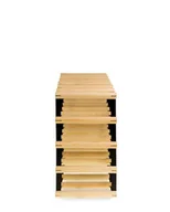 Stojaki na wino - Regał Na Wino Stojak Na 24 Butelek Szklanych/ Pet — Rw-8/ 6X4 — Surowy Naturalny Metal + Drewno Rw-8-6X4-24 / Wamar-Sosenka - miniaturka - grafika 1