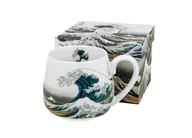 Kubki - Kubek do kawy i herbaty porcelanowy, baryłka DUO The Great Wave K. Hokusai 430 ml - miniaturka - grafika 1
