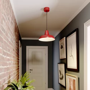 Luminex Lampa wisząca zwis żyrandol Class 1x60W E27 czerwony 4030 - Lampy sufitowe - miniaturka - grafika 3