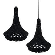 Lampy sufitowe - Wisząca lampa hampton Mahaka 5173 Shilo bawełna do jadalni czarny - miniaturka - grafika 1
