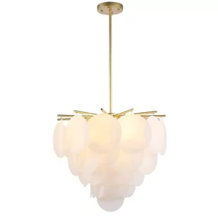 EVO Modernistyczna LAMPA wisząca P04094BR EVO metalowa OPRAWA designerska płatki mosiądz białe P04094BR - Lampy sufitowe - miniaturka - grafika 1