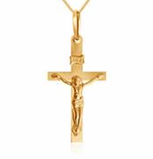 Biżuteria religijna - Murrano Złoty Krzyżyk 333 Modesto z Pasyjką Łańcuszek Grawer ZZ-172_PAN-333-1MM - miniaturka - grafika 1