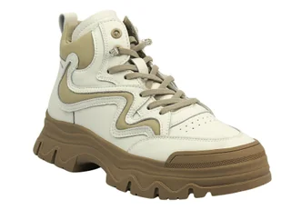 Trapery damskie - Vinceza 41462, biało-beżowe - Botki damskie - miniaturka - grafika 1