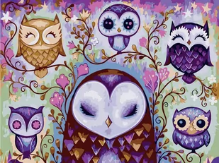 Malowanie po numerach 30x40 Fantastyczne sowy / Twoje Hobby - Farby i media malarskie - miniaturka - grafika 1
