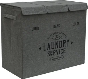 Kosz na pranie 3 komory - 84L kosz na pranie antracytowy z pokrywą - Organizer na pranie - Kosze na bieliznę - miniaturka - grafika 1