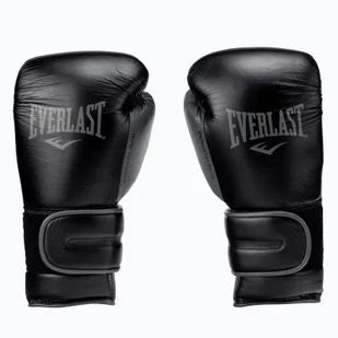 Everlast Rękawice bokserskie Powerlock 2 skórzane czarne - Rękawice bokserskie - miniaturka - grafika 1