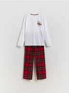 Skarpetki dla dzieci - Reserved - Świąteczna piżama - biały - miniaturka - grafika 1