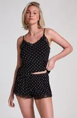 Koszulki i topy damskie - Hunkemöller Piżama z szortami i topem na ramiączkach Czarny - miniaturka - grafika 1
