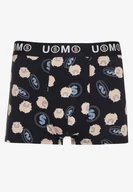 Majtki męskie - Granatowe Bawełniane Majtki Bokserki z Napisem i Szeroką Gumką Nelicia - miniaturka - grafika 1