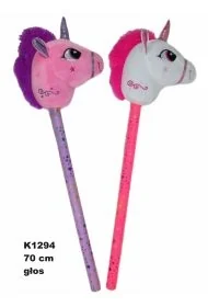 Pluszak Jednorożec na kiju z głosem 70 cm SUN-DAY SA1/30 - Zabawy w naśladowanie dorosłych - miniaturka - grafika 1