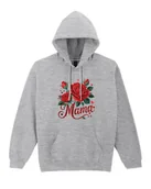 Bluzy damskie - Bluza z kapturem na Dzień Matki Róże dla Mamy Szary XXL - miniaturka - grafika 1