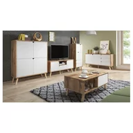 Inne meble do salonu - Zestaw Mebli Do Salonu Dąb Craft Złoty Tokio Vivaldi Meble Dąb Craft Złoty, Biały - miniaturka - grafika 1