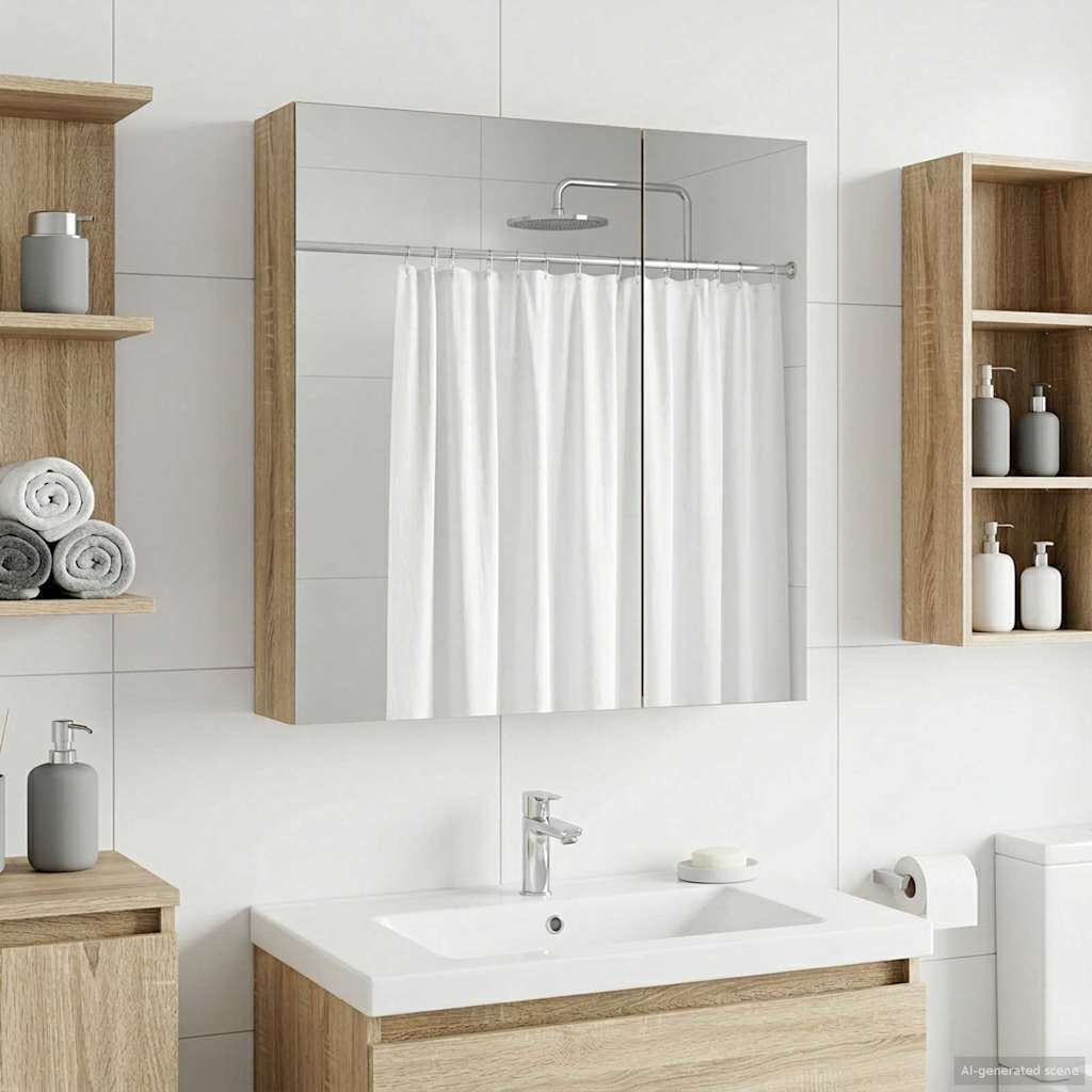 vidaXL vidaXL Szafka z lustrem do łazienki Dąb Sonoma 60 x 14,5 x 70 cm