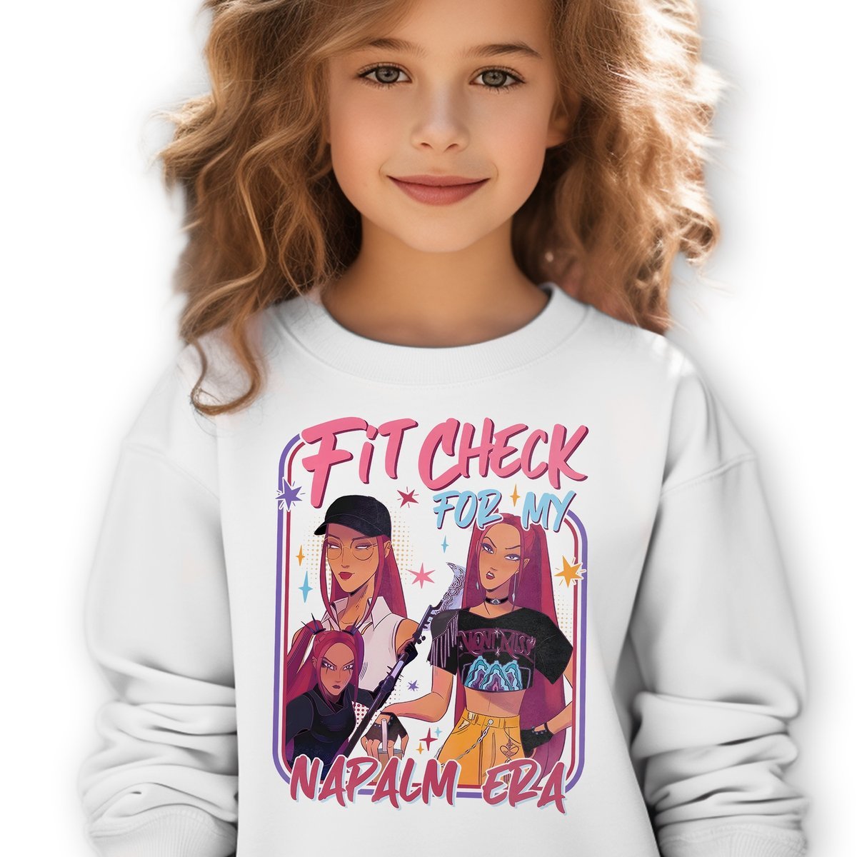 Bluza Dziecięca Biała NAPALM ERA Do Przedszkola K-pop Muzyka Wz Rozm 116 cm
