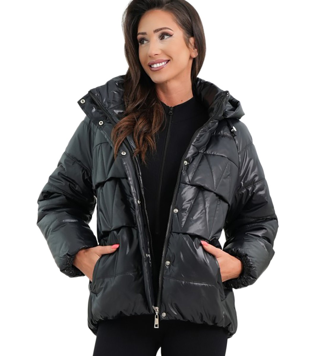 Ocieplana kurtka damska bomberka z pikowaniem JAGNA-40