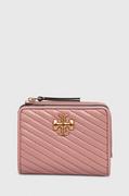 Portfele - Tory Burch portfel skórzany damski kolor różowy - miniaturka - grafika 1