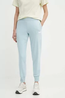 Spodnie damskie - Puma spodnie dresowe kolor niebieski gładkie 586843 - grafika 1