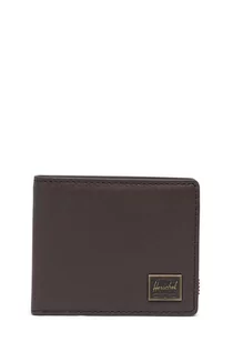 Portfele - Herschel Portfel skórzany kolor brązowy - grafika 1