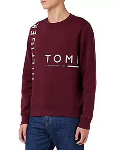 Tommy Hilfiger Męska bluza z grafiką Off Placement, Deep Rouge, M, Deep Rouge - Bluzy męskie - miniaturka - grafika 1