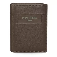 Portfele - Pepe Jeans Checkbox Portfel pionowy z portmonetką Brązowy 8,5x10,5x1 cms Skóra, Brązowy, Talla única, Portfolio pionowe z toreb - miniaturka - grafika 1