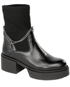 Botki damskie - Trzewiki Karino 4402 076P Czarny Lico Skóra - KARINO - miniaturka - grafika 1