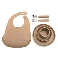 Zestawy naczyń dla dzieci - Zestaw Naczyń Silikonowych [Kolor Jasnobrązowy] - miniaturka - grafika 1