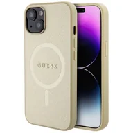 Etui i futerały do telefonów - Guess GUHMP15SPSAHMCB iPhone 15 6.1" złoty/gold hardcase Saffiano MagSafe - miniaturka - grafika 1