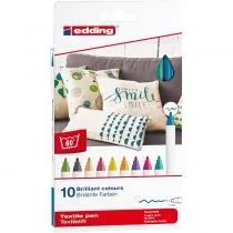Edding 4600 na przybory do pisania do tekstyliów, zestaw 10-cz. 4-4600-10099 - Markery permanentne - miniaturka - grafika 1