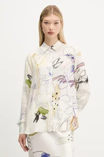 Desigual koszula NEWSARTY damska kolor beżowy relaxed z kołnierzykiem klasycznym 25WWCW14 - Koszule damskie - miniaturka - grafika 1