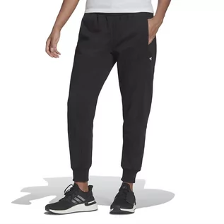 Spodnie damskie - Spodnie dresowe adidas Sportswear Studio Lounge Fleece HE0421 - czarne - Adidas - grafika 1