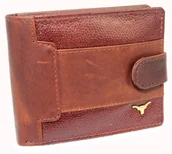 Portfele - Portfel Męski Skórzany ANDREAS Skóra Licowa Mały Poziomy Z Zapięciem CZEKOLADOWY RFID HK5130B ML 11,5 x 9 x 3 [cm] - miniaturka - grafika 1