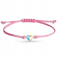 Bransoletki - Bransoletka dla dziewczynki srebrna sznurkowa 925 - miniaturka - grafika 1