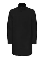 Płaszcze męskie - ONLY & SONS Płaszcz męski, klasyczny, czarny, XL - miniaturka - grafika 1