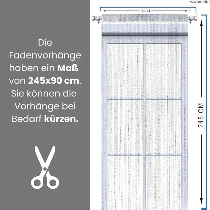 Wometo OekoTex 90 x 245 zasłona sznurkowa