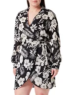 Sukienki - Pinko Damska sukienka z nadrukiem żakardowym na co dzień, Zdg_czarny/masło, 30 - miniaturka - grafika 1