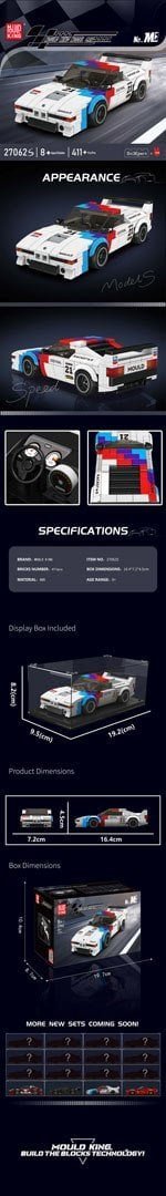 Zestaw Klocków Pojazd Sportowe Białe 411el. EDUKAMP