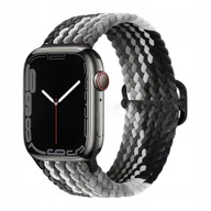 Akcesoria do smartwatchy - PLECIONY PASEK DO APPLE WATCH 10 9 8 7 6 SE 40mm 41mm 42mm SZARO-CZARNY - miniaturka - grafika 1