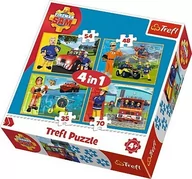Puzzle - Trefl Puzzle 4w1 Strażak Sam na ratunek 34311 - miniaturka - grafika 1
