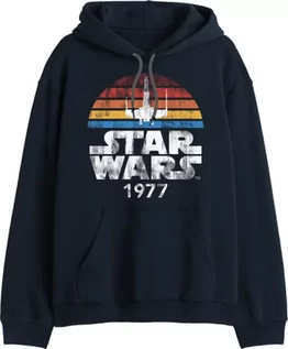 Bluzy męskie - Star Wars 1977 Męska bluza z kapturem czarna regularna/standardowy krój, Granatowy, XXL - grafika 1