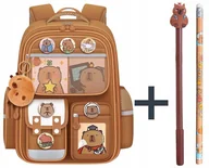 Zestawy szkolne - Zestaw Plecak Szkolny + Cienkopis I Ołówek Kapibara Do Szkoły Duży A4 - miniaturka - grafika 1