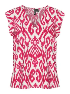 Pieces Koszulka "Nya" w kolorze różowo-białym - Koszulki i topy damskie - miniaturka - grafika 1