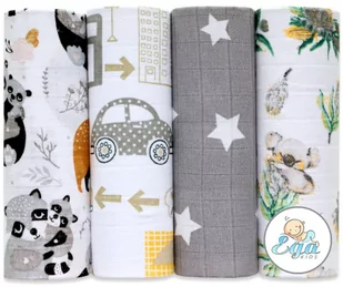 Ega Kids Zestaw Pieluszki Tetrowe Wzorzyste 4 szt.  70x80 cm Lux - Pieluchy - miniaturka - grafika 3