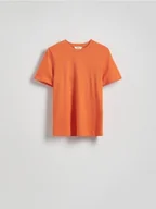 Koszulki i topy damskie - Reserved - Bawełniany t-shirt - pomarańczowy - miniaturka - grafika 1