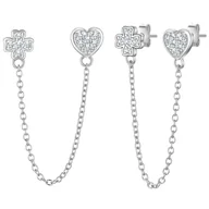 Kolczyki - Glanzstücke München Kolczyki serce/koniczyna z Srebro wysokiej próby w Srebrny 1 ct Damski - miniaturka - grafika 1