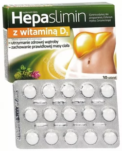 Aflofarm Hepaslimin z witaminą D3 x 30 tabl - Odchudzanie i oczyszczanie - miniaturka - grafika 1