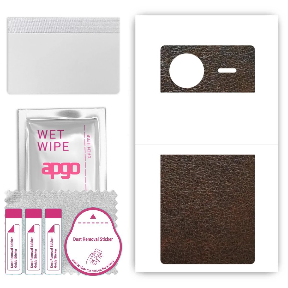 Folia naklejka skórka strukturalna na TYŁ do Vivo X Flip - Skóra Brązowa - apgo SKINS