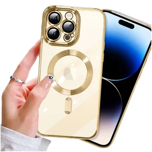 Etui MagSafe Case do Apple iPhone 14 Pro Max Alogy Glamour Luxury Ring obudowa Złote przezroczyste - Etui i futerały do telefonów - miniaturka - grafika 10